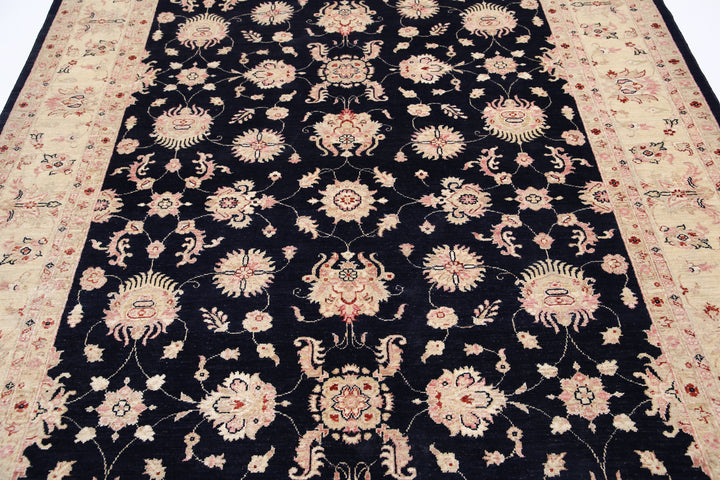 Afghan Ziegler Rug 6'10" x 9'6" Hand-Knotted | No. AT17207