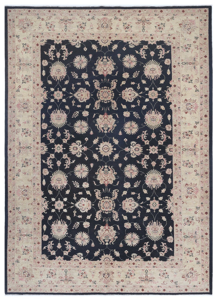 Afghan Ziegler Rug 6'10" x 9'6" Hand-Knotted