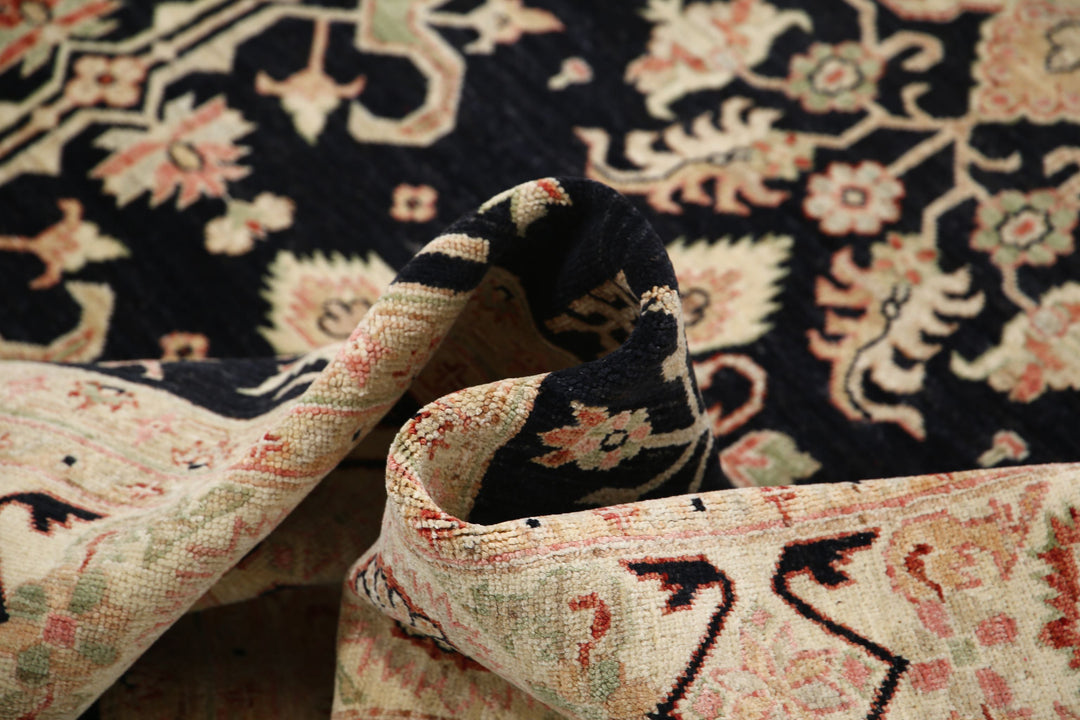 Afghan Ziegler Rug 6' 7" x 9' 9" Hand-Knotted | No. AT67052