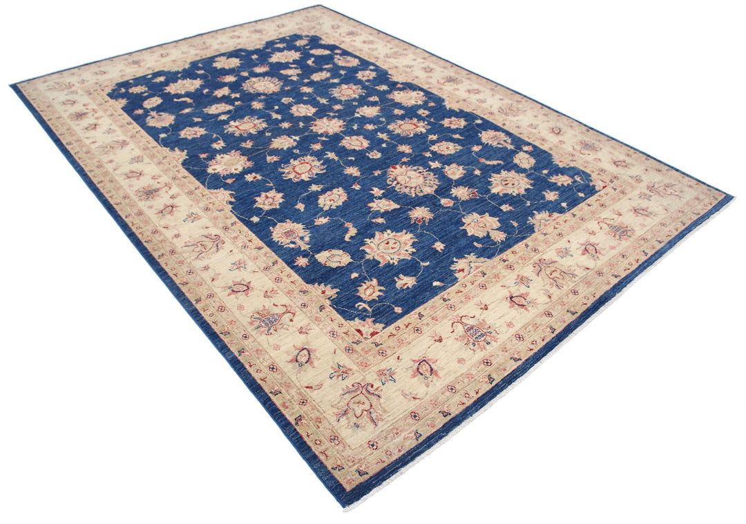 Afghan Ziegler Rug 6' 9" x 9' 3" Hand-Knotted | No. AT27426