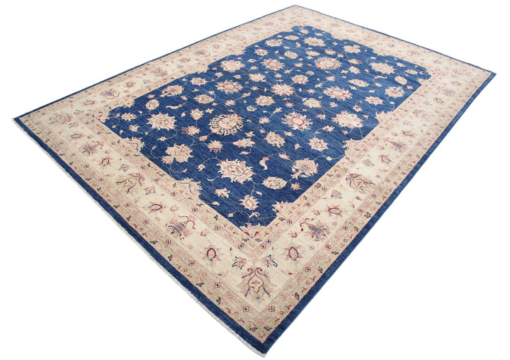 Afghan Ziegler Rug 6' 9" x 9' 3" Hand-Knotted | No. AT27426