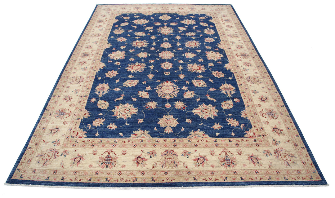 Afghan Ziegler Rug 6' 9" x 9' 3" Hand-Knotted | No. AT27426