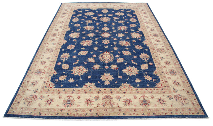 Afghan Ziegler Rug 6' 9" x 9' 3" Hand-Knotted | No. AT27426