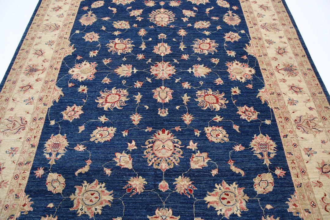 Afghan Ziegler Rug 6' 9" x 9' 3" Hand-Knotted | No. AT27426