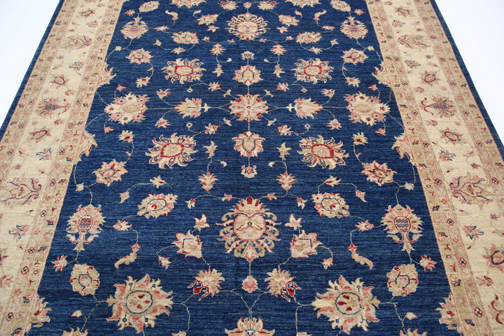 Afghan Ziegler Rug 6' 9" x 9' 3" Hand-Knotted | No. AT27426