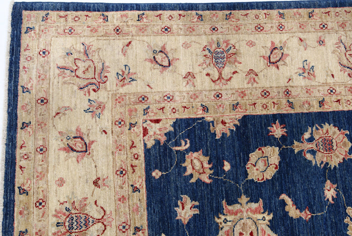 Afghan Ziegler Rug 6' 9" x 9' 3" Hand-Knotted | No. AT27426