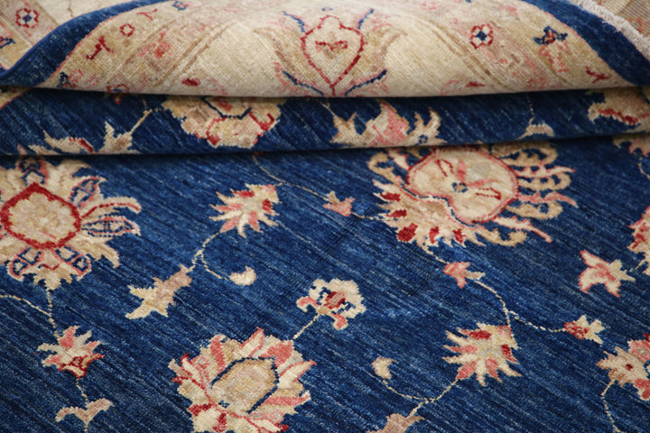 Afghan Ziegler Rug 6' 9" x 9' 3" Hand-Knotted | No. AT27426