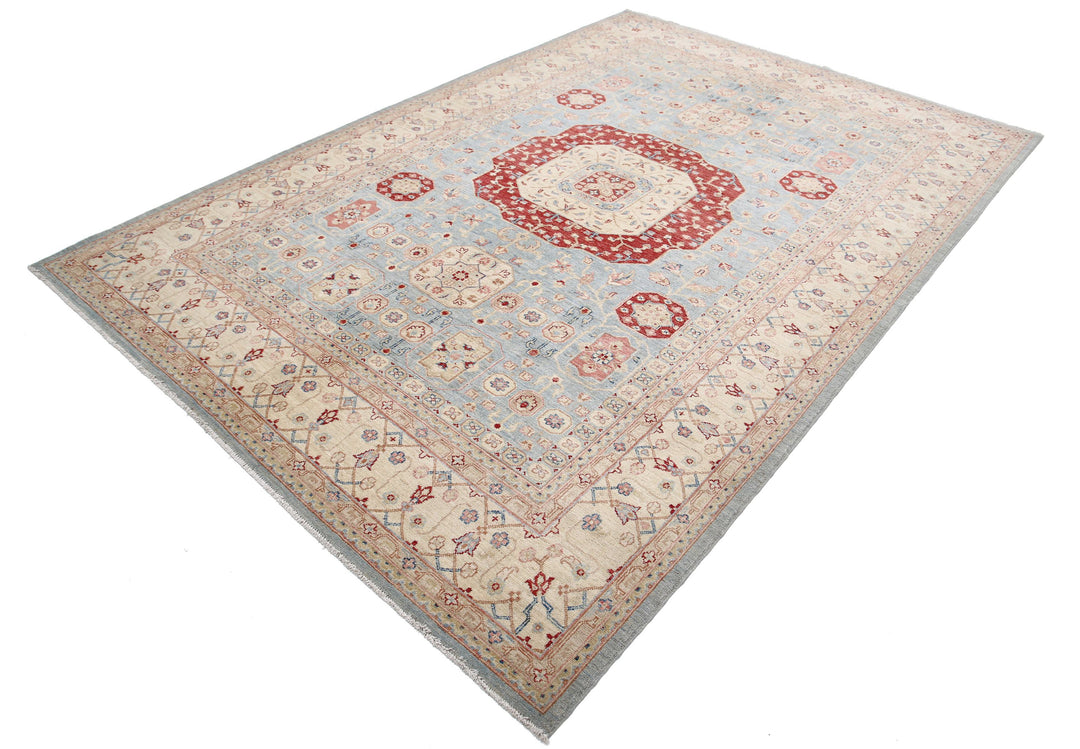 Afghan Ziegler Rug 6' 8" x 9' 7" Hand-Knotted | No. AT56733
