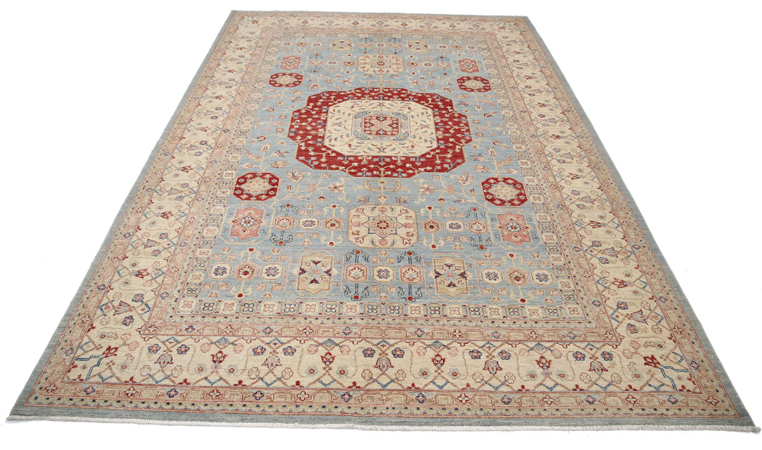 Afghan Ziegler Rug 6' 8" x 9' 7" Hand-Knotted | No. AT56733