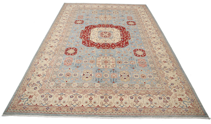 Afghan Ziegler Rug 6' 8" x 9' 7" Hand-Knotted | No. AT56733