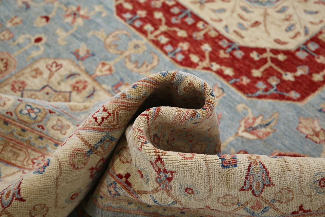 Afghan Ziegler Rug 6' 8" x 9' 7" Hand-Knotted | No. AT56733