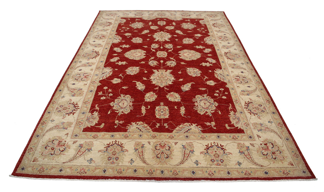 Afghan Ziegler Rug 6' 7" x 9' 4" Hand-Knotted | No. AT65897