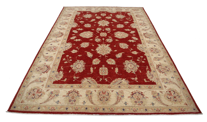 Afghan Ziegler Rug 6' 7" x 9' 4" Hand-Knotted | No. AT65897