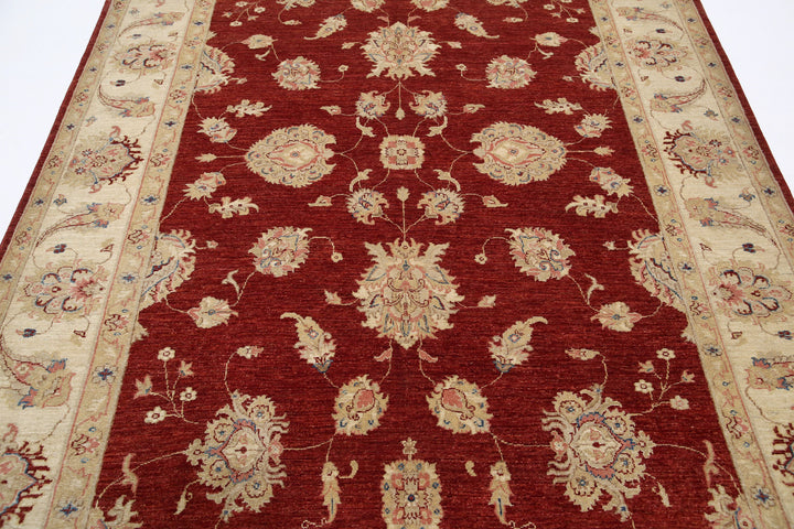 Afghan Ziegler Rug 6' 7" x 9' 4" Hand-Knotted | No. AT65897