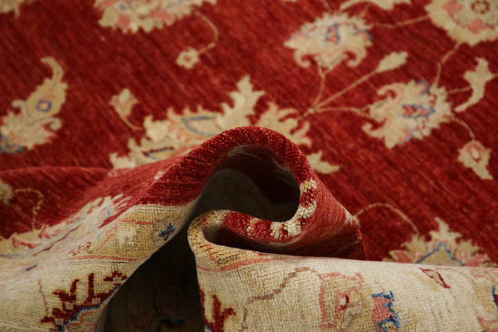 Afghan Ziegler Rug 6' 7" x 9' 4" Hand-Knotted | No. AT65897