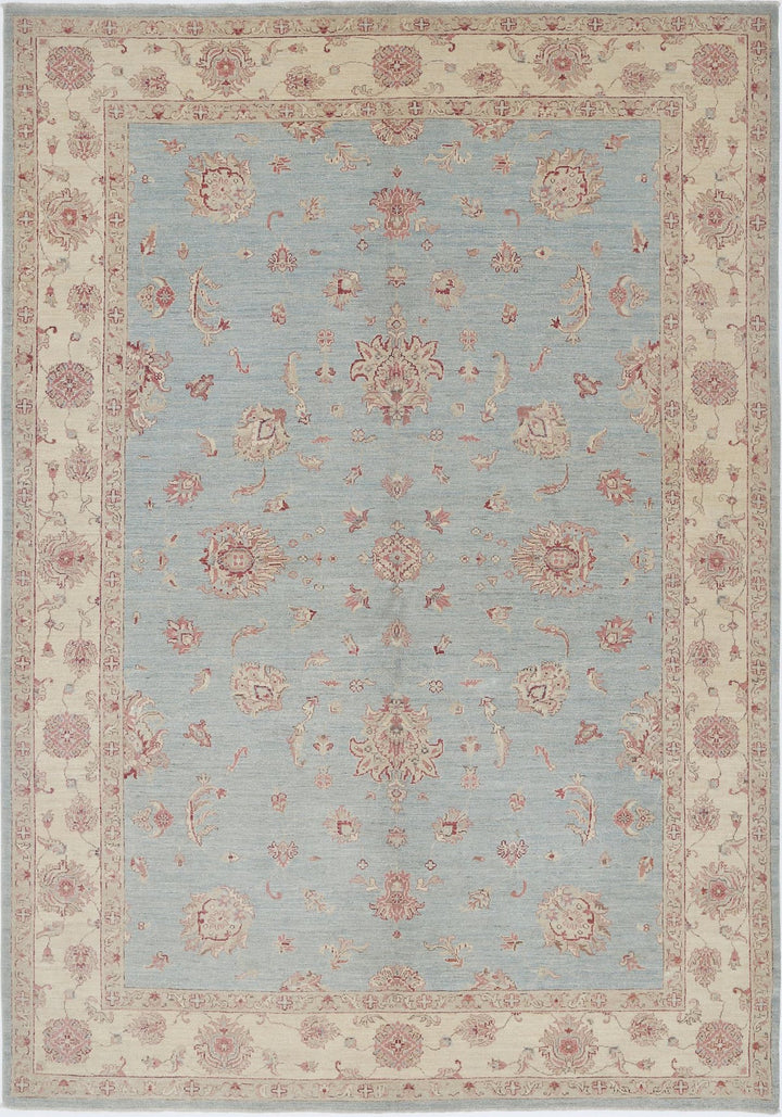 Afghan Ziegler Rug 6' 9" x 9' 8" Hand-Knotted