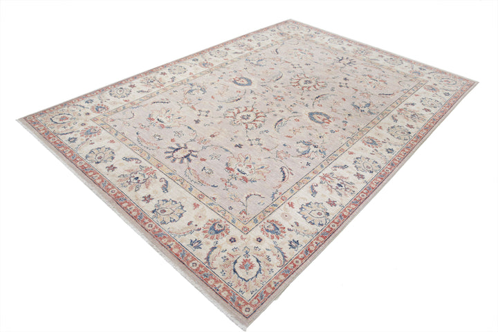 Afghan Ziegler Rug 6' 6" x 9' 4" Hand-Knotted | No. AT80606