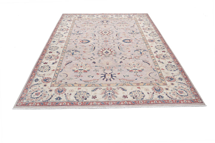 Afghan Ziegler Rug 6' 6" x 9' 4" Hand-Knotted | No. AT80606