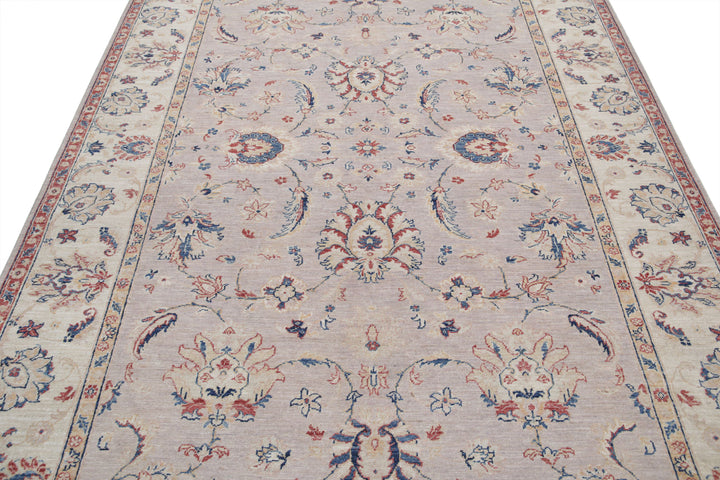 Afghan Ziegler Rug 6' 6" x 9' 4" Hand-Knotted | No. AT80606