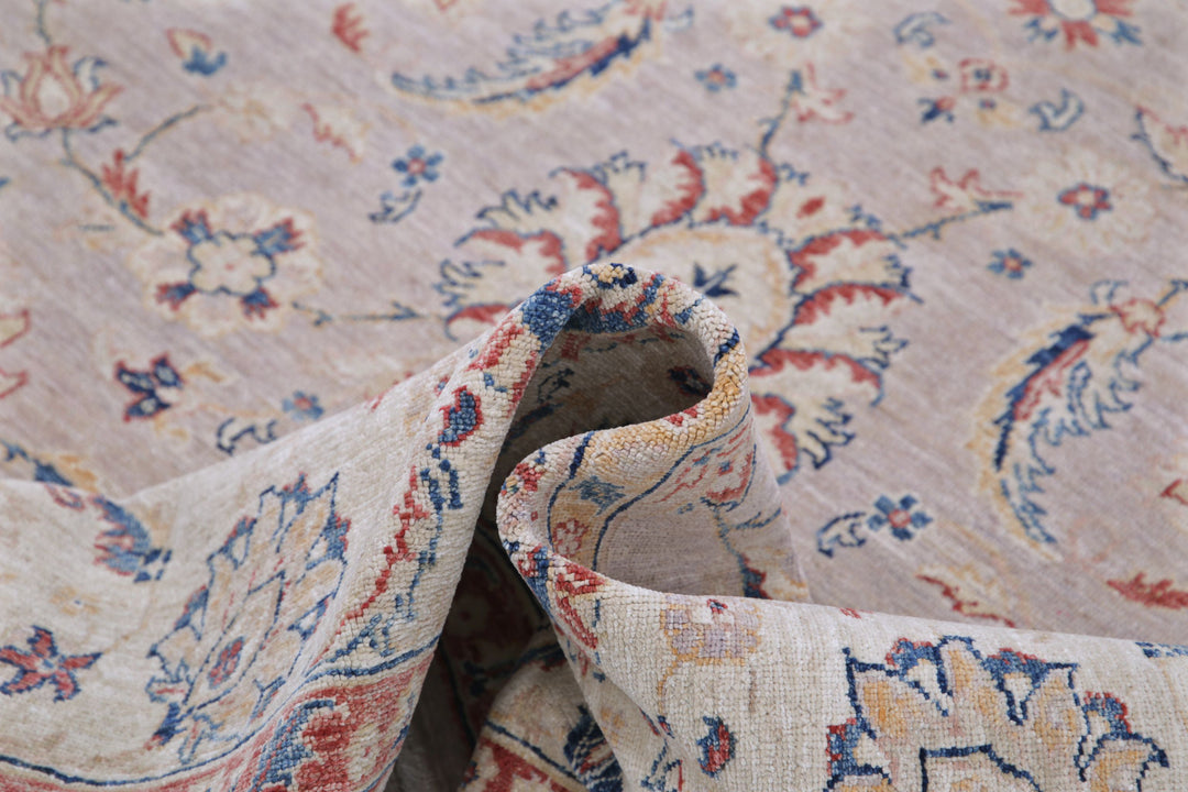 Afghan Ziegler Rug 6' 6" x 9' 4" Hand-Knotted | No. AT80606
