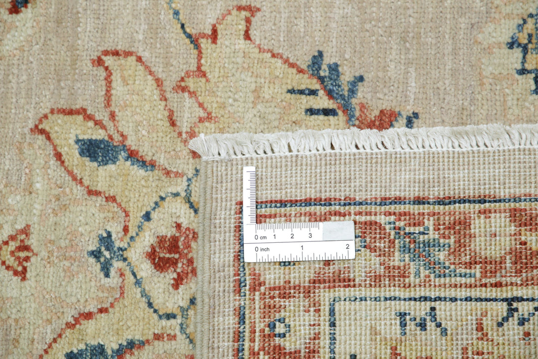 Afghan Ziegler Rug 6' 6" x 9' 4" Hand-Knotted | No. AT80606