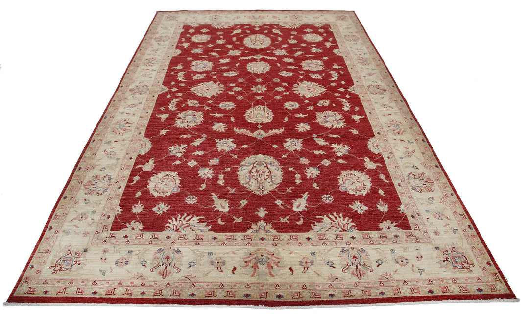 Afghan Ziegler Rug 6' 7" x 9' 8" Hand-Knotted | No. AT20408
