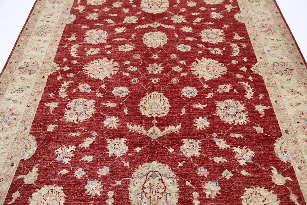 Afghan Ziegler Rug 6' 7" x 9' 8" Hand-Knotted | No. AT20408