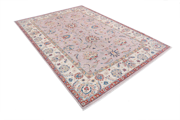 Afghan Ziegler Rug 6' 7" x 9' 6" Hand-Knotted | No. AT60821