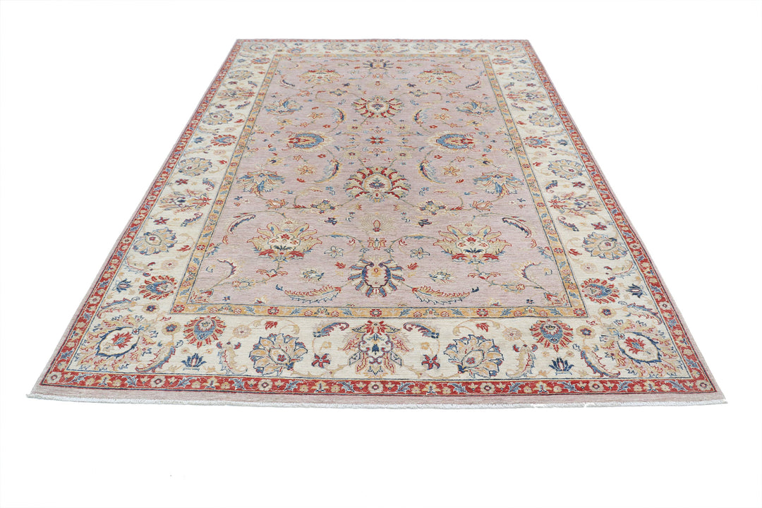 Afghan Ziegler Rug 6' 7" x 9' 6" Hand-Knotted | No. AT60821