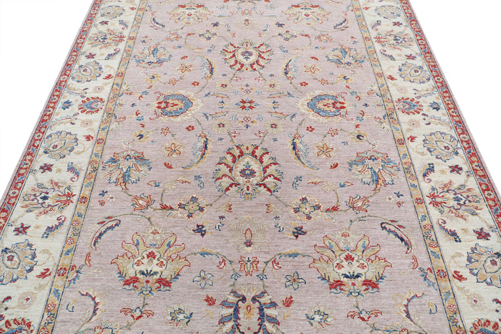 Afghan Ziegler Rug 6' 7" x 9' 6" Hand-Knotted | No. AT60821
