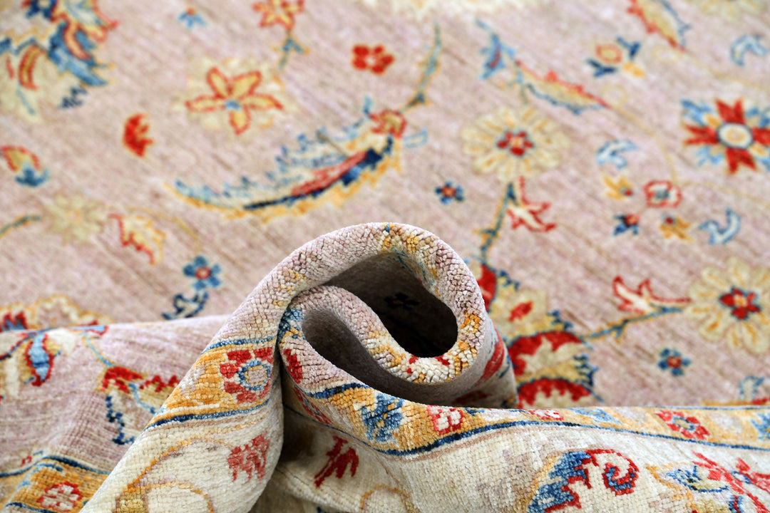 Afghan Ziegler Rug 6' 7" x 9' 6" Hand-Knotted | No. AT60821