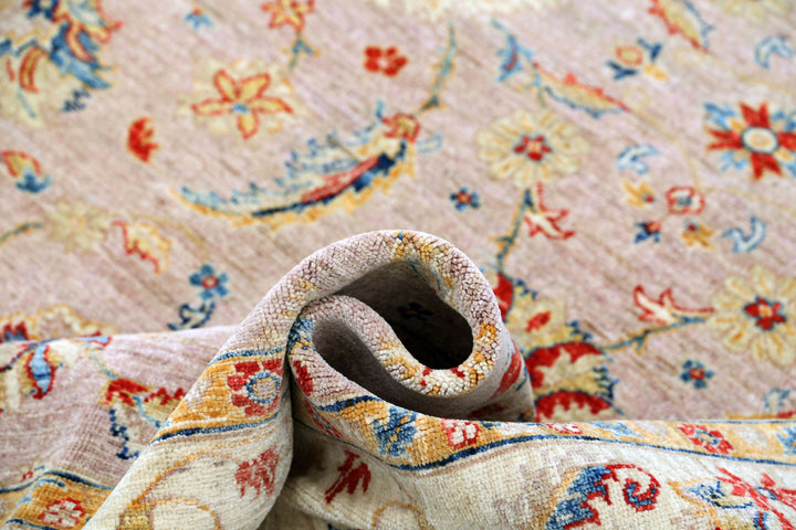 Afghan Ziegler Rug 6' 7" x 9' 6" Hand-Knotted | No. AT60821