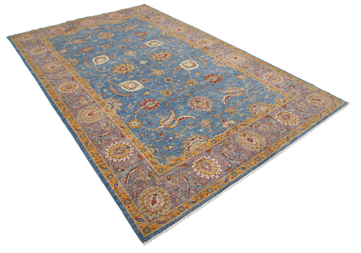 Afghan Ziegler Rug 6' 6" x 10' 2" Hand-Knotted | No. AT35985
