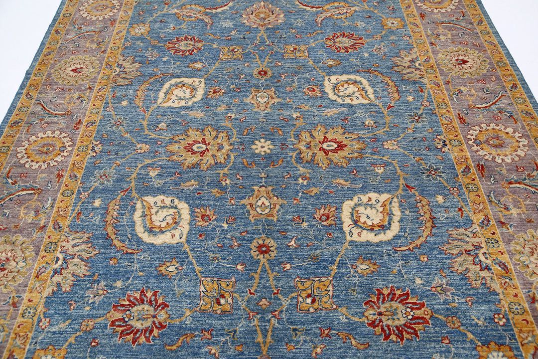 Afghan Ziegler Rug 6' 6" x 10' 2" Hand-Knotted | No. AT35985