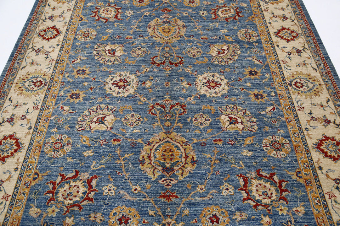 Afghan Ziegler Rug 6' 8" x 9' 8" Hand-Knotted | No. AT99561