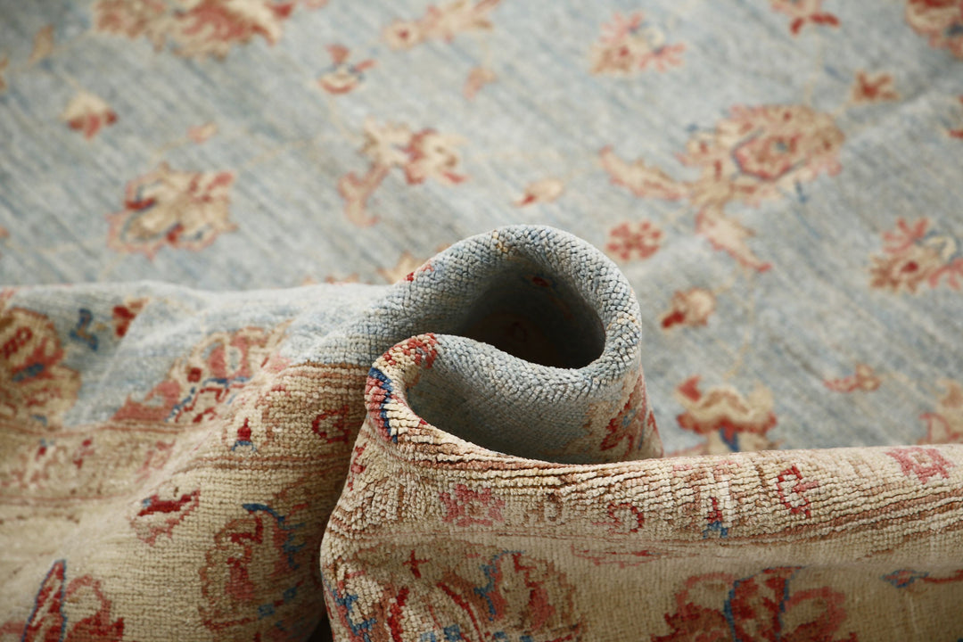 Afghan Ziegler Rug 6' 9" x 9' 8" Hand-Knotted | No. AT48510
