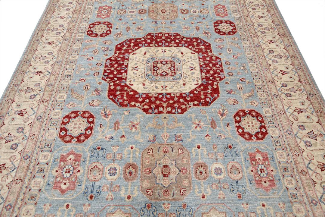 Afghan Ziegler Rug 6' 4" x 10' 0" Hand-Knotted | No. AT40076