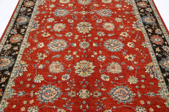 Afghan Ziegler Farhan Rug 6' 5" x 9' 5" Hand-Knotted | No. AT33846