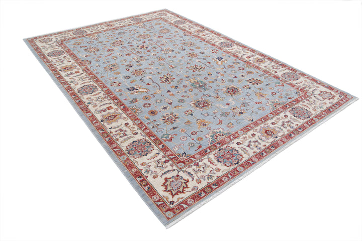 Afghan Ziegler Rug 6'9" x 9'8" Hand-Knotted | No. AT39894