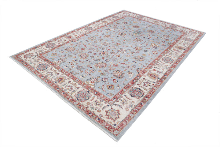 Afghan Ziegler Rug 6'9" x 9'8" Hand-Knotted | No. AT39894