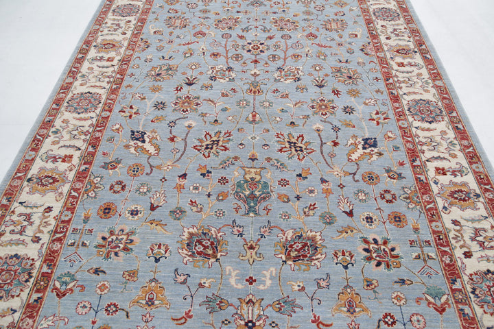 Afghan Ziegler Rug 6'9" x 9'8" Hand-Knotted | No. AT39894