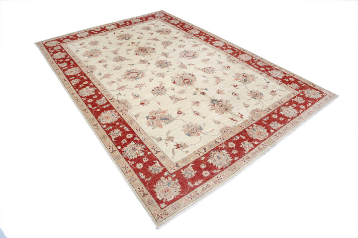 Afghan Ziegler Farhan Rug 6' 6" x 9' 5" Hand-Knotted | No. AT93424