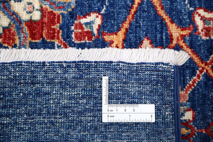 Blue Afghan Ziegler Rug 6' 10" x 9' 3" Hand-Knotted | No. AT66284