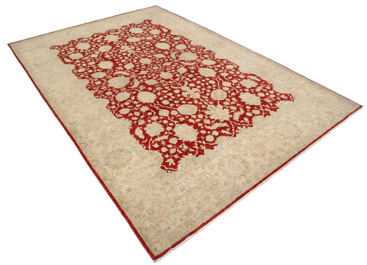 Afghan Ziegler Rug 6' 8" x 9' 7" Hand-Knotted | No. AT51225