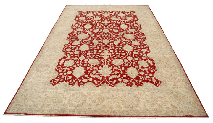 Afghan Ziegler Rug 6' 8" x 9' 7" Hand-Knotted | No. AT51225