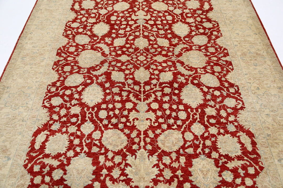 Afghan Ziegler Rug 6' 8" x 9' 7" Hand-Knotted | No. AT51225