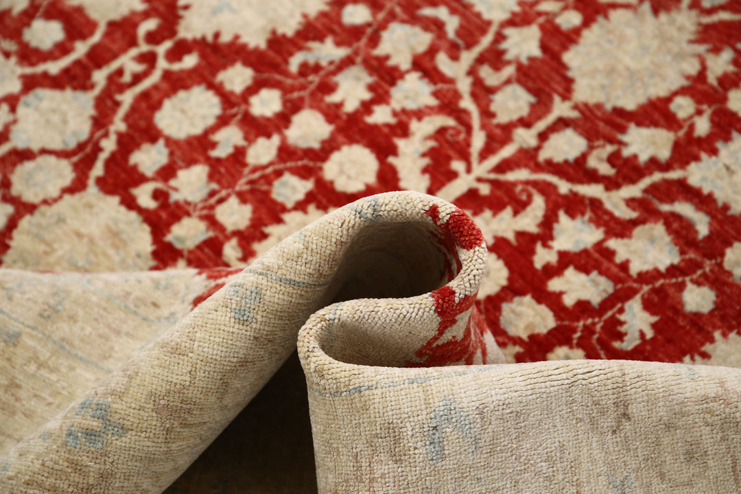 Afghan Ziegler Rug 6' 8" x 9' 7" Hand-Knotted | No. AT51225