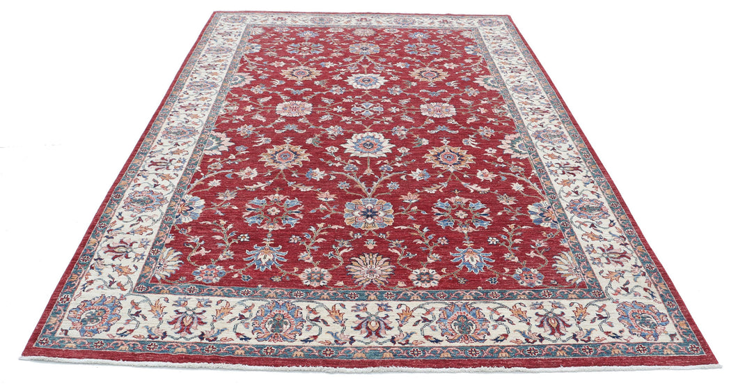Afghan Ziegler Rug 6' 7" x 9' 8" Hand-Knotted | No. AT69025