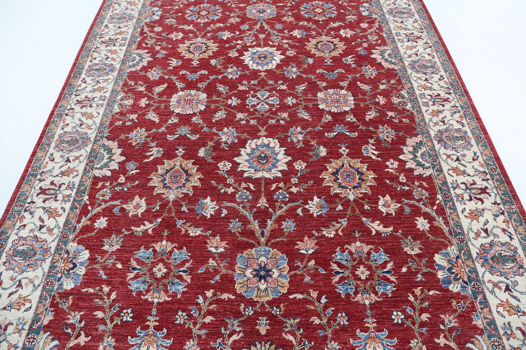 Afghan Ziegler Rug 6' 7" x 9' 8" Hand-Knotted | No. AT69025