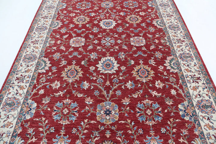 Afghan Ziegler Rug 6' 7" x 9' 8" Hand-Knotted | No. AT69025